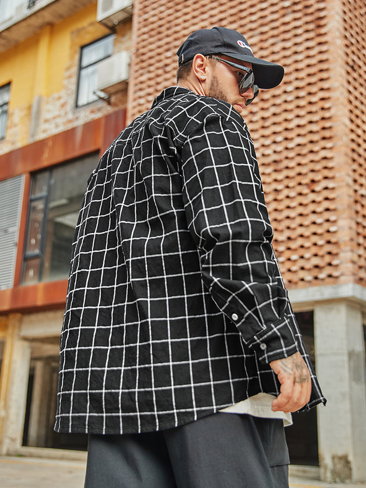 Oversized Shirt Casual Baggy Comfortable Check